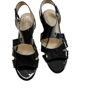 VTG‎ Naturalizer Black Patent Wedge Sandals – Women's 7M Slingback